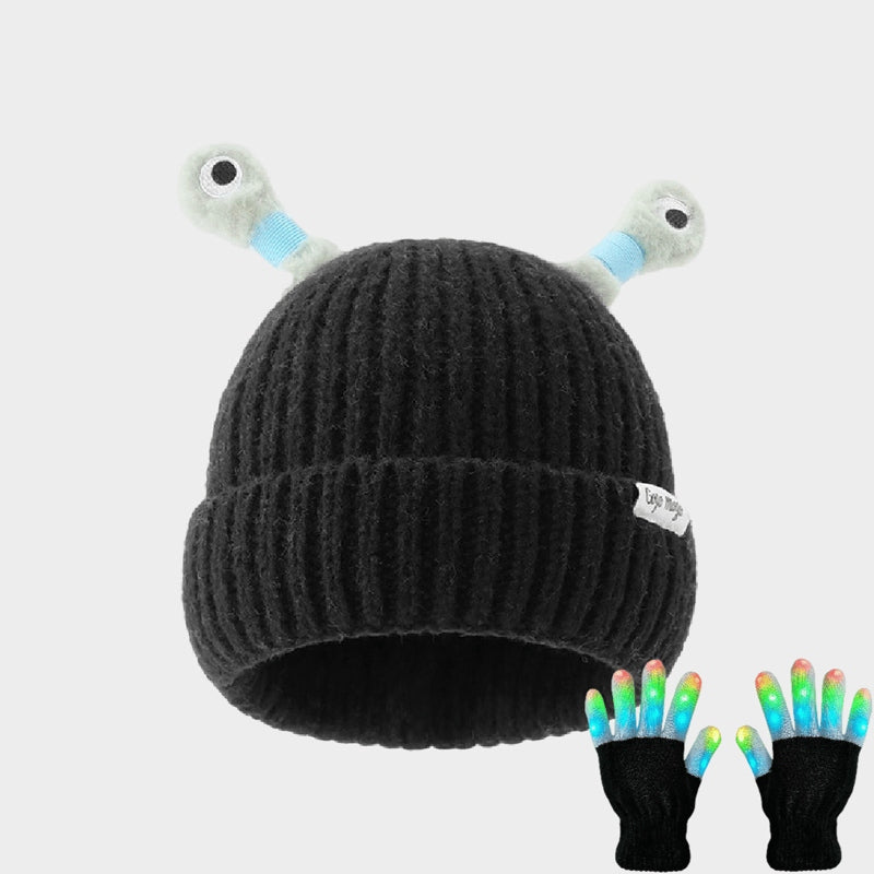 🎄❤️ Little Monster  Knit Hat and LED gloves