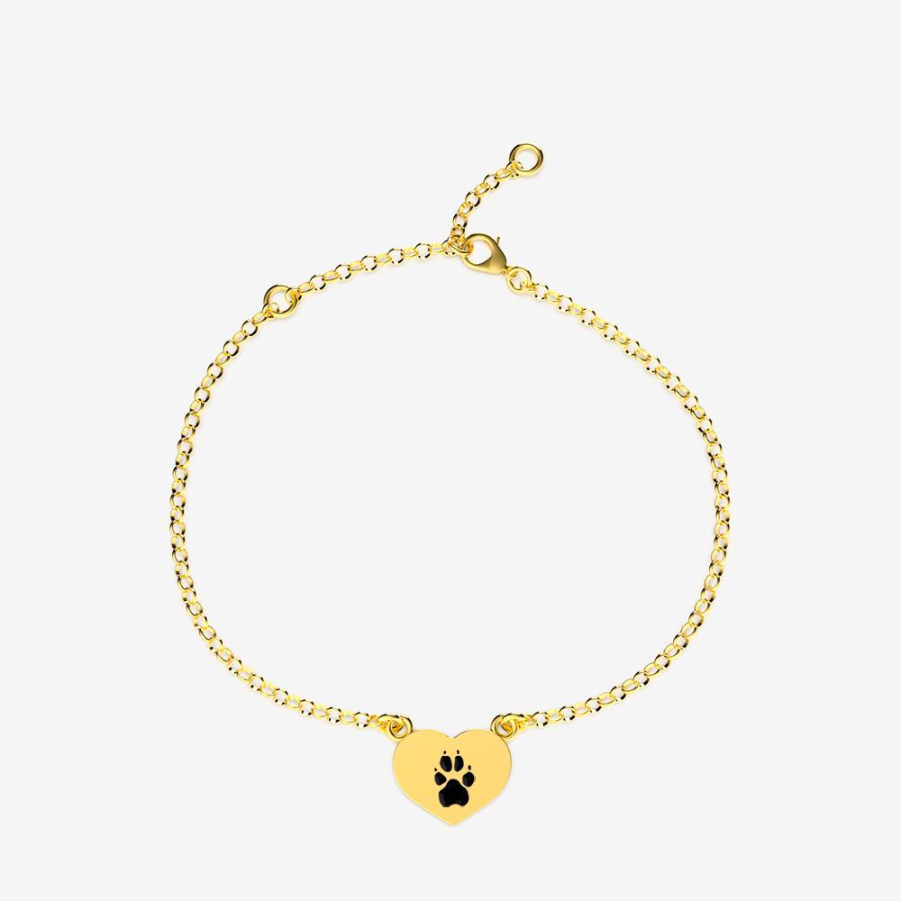 Custom Paw Heart Bracelet