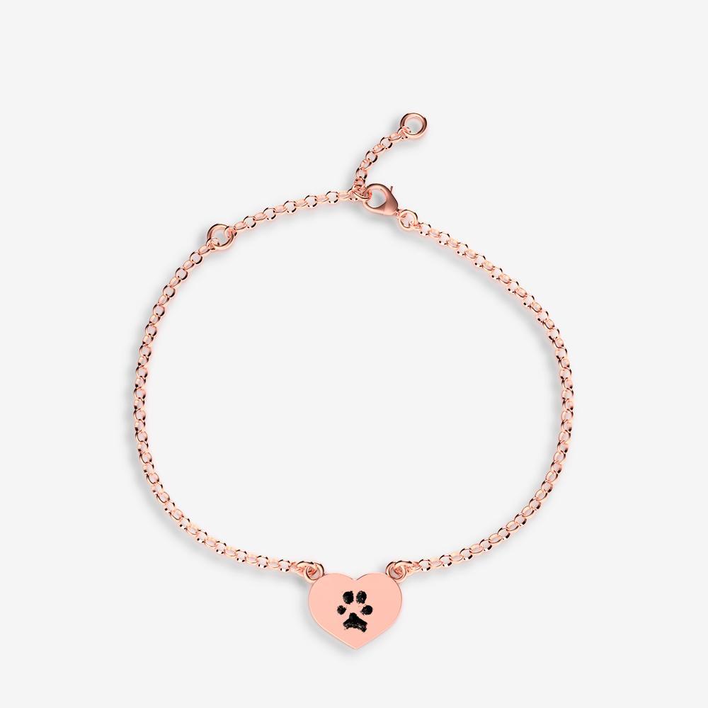 Custom Paw Heart Bracelet