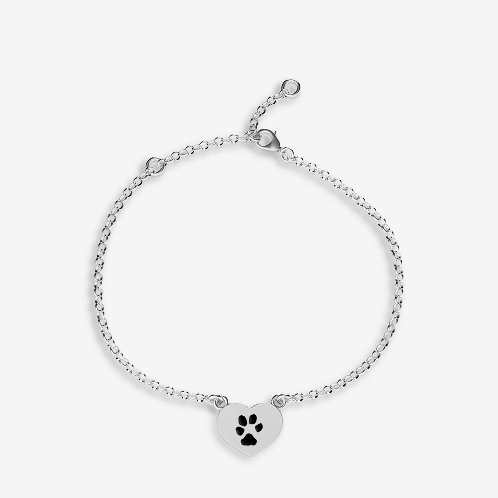 Custom Paw Heart Bracelet