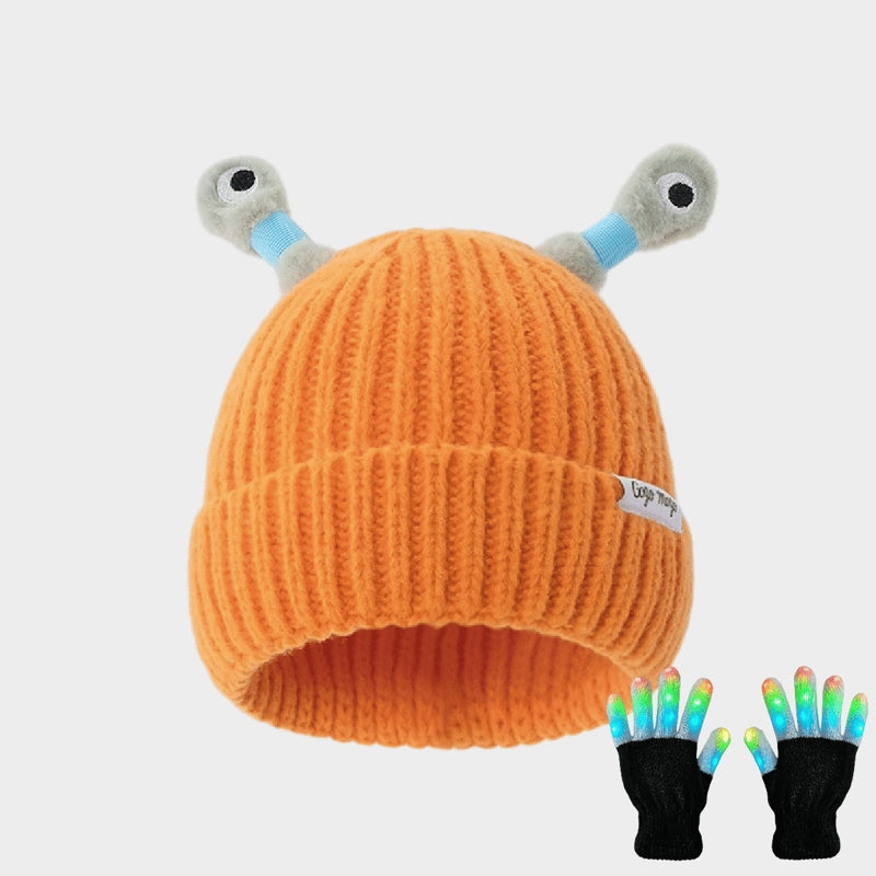 🎄❤️ Little Monster  Knit Hat and LED gloves