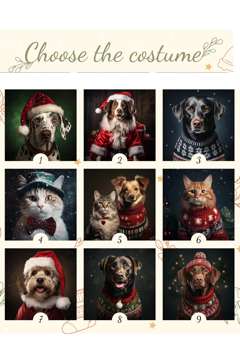 Santa Dog Portrait - 9 original designs