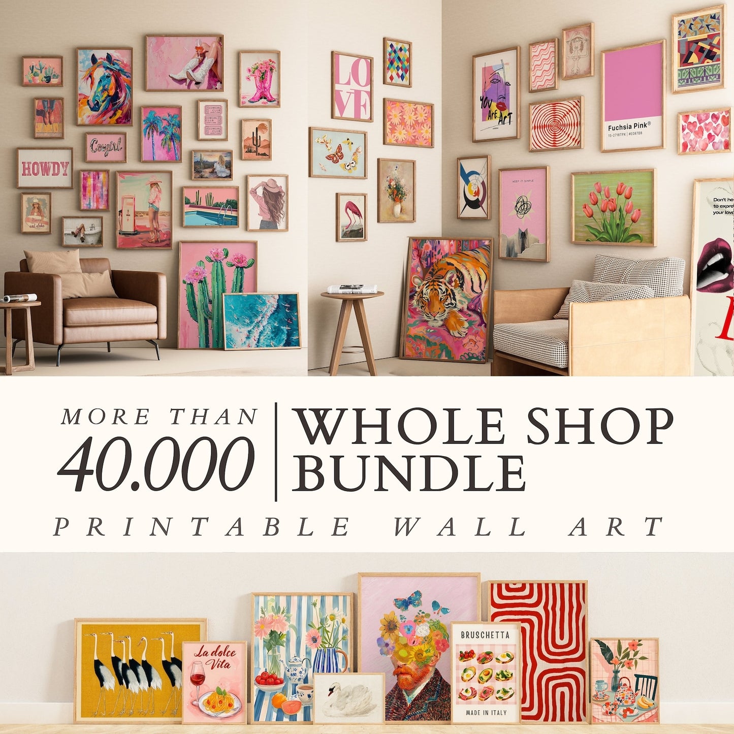 Transform Your Space: Over 40,000 Unique Digital Artworks OR Resell them on Shopify