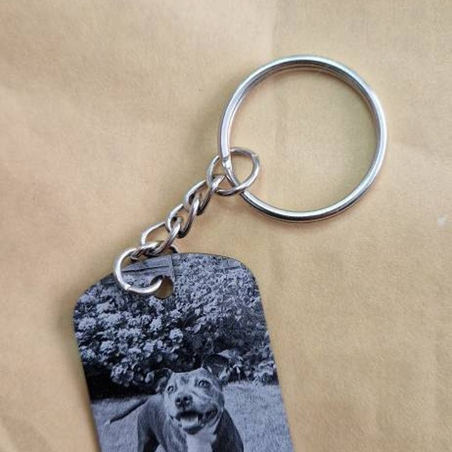 Personalised Pet Memorial Photo Engraving Keyring