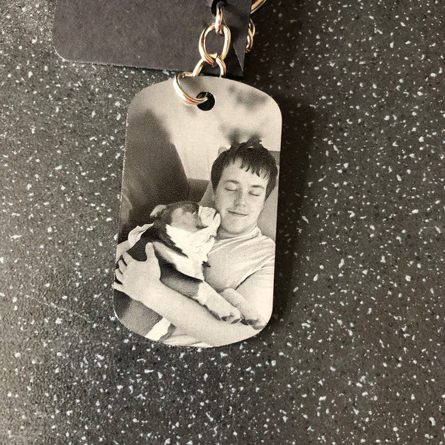 Personalised Pet Memorial Photo Engraving Keyring