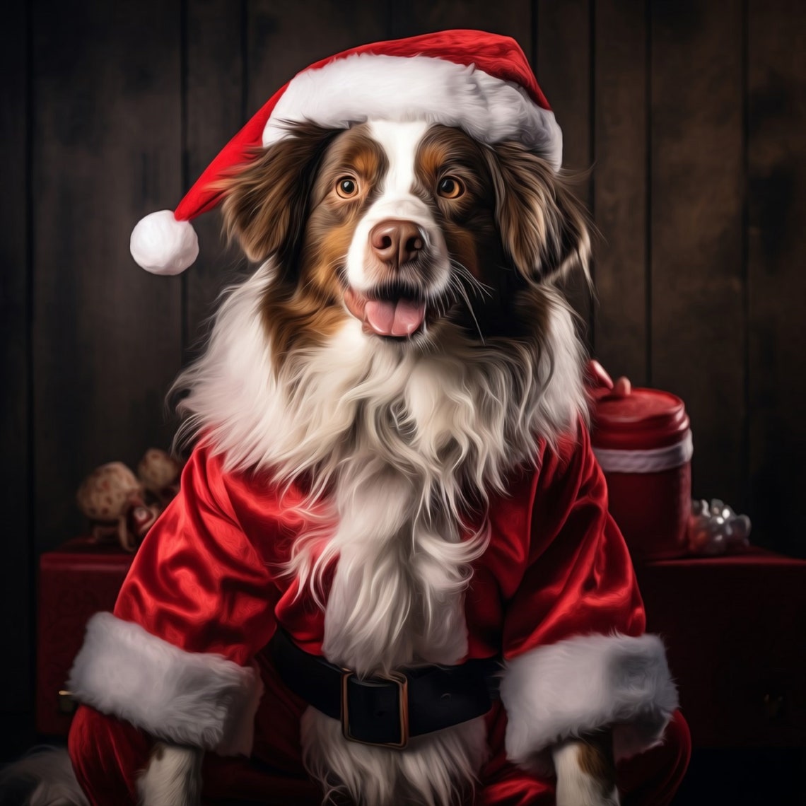 Santa Dog Portrait - 9 original designs