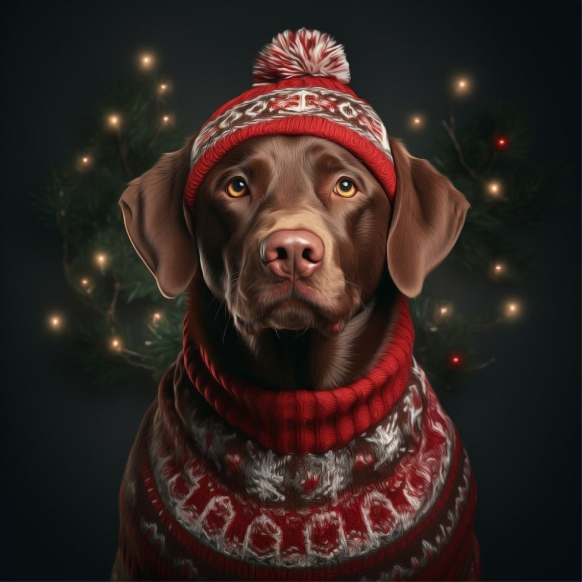 Santa Dog Portrait - 9 original designs