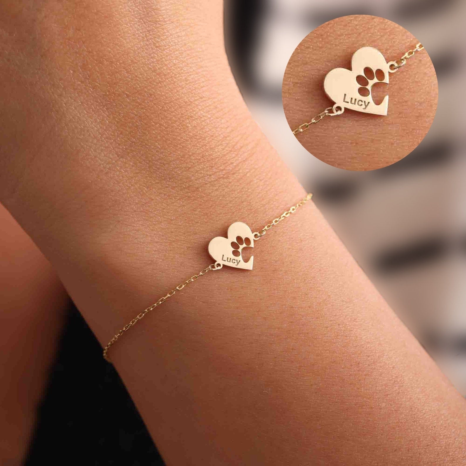 Heart Shaped Paw Bracelet