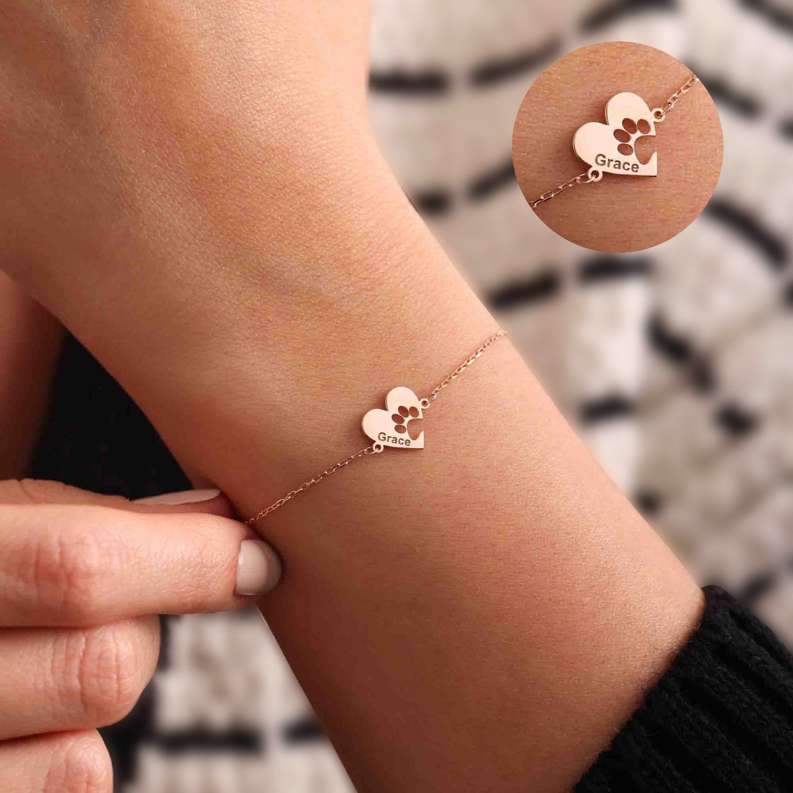 Heart Shaped Paw Bracelet