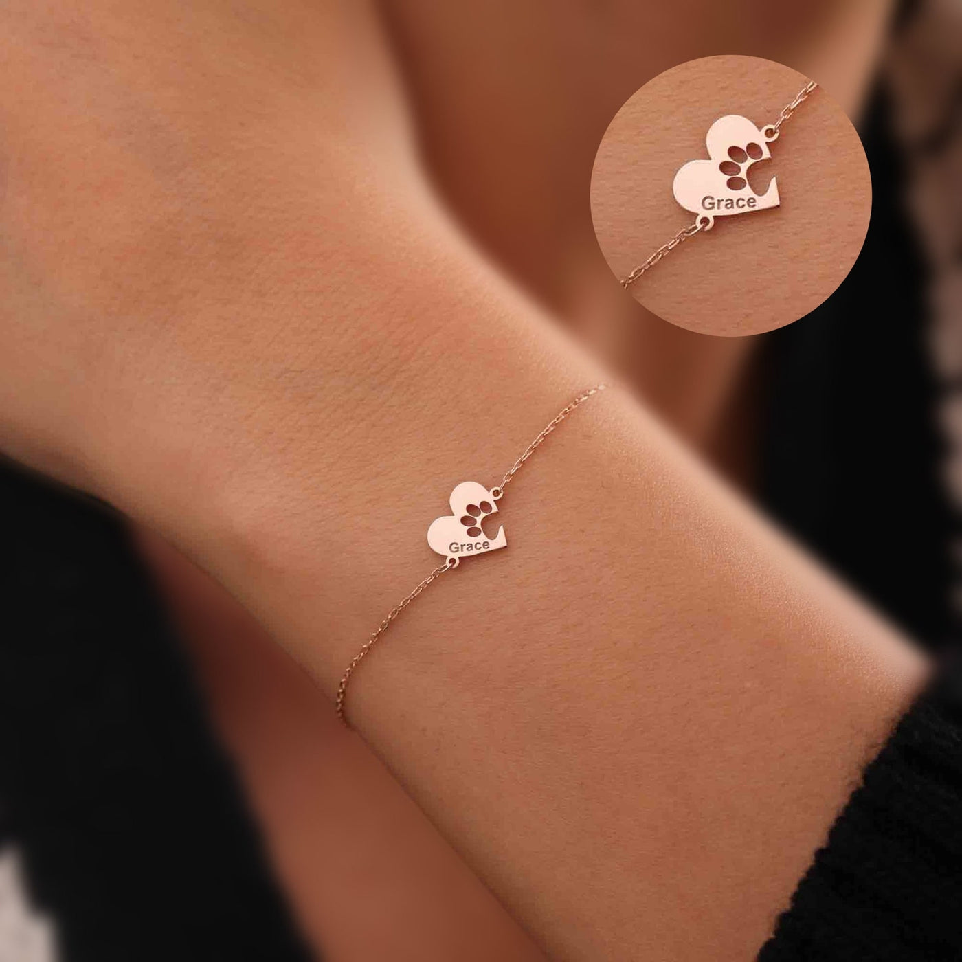 Heart Shaped Paw Bracelet