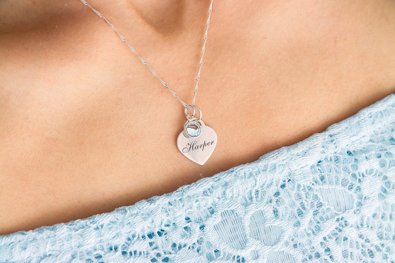 Personalised Engraved 925 Sterling Silver Heart