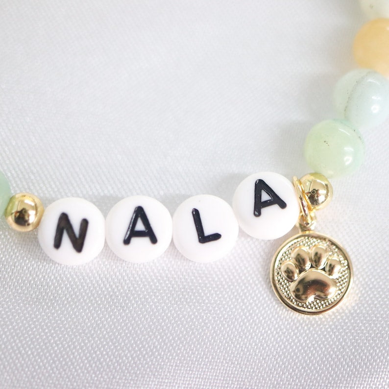 Pet memorial name bracelet