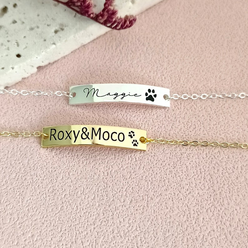 Custom Paw Bar Bracelet