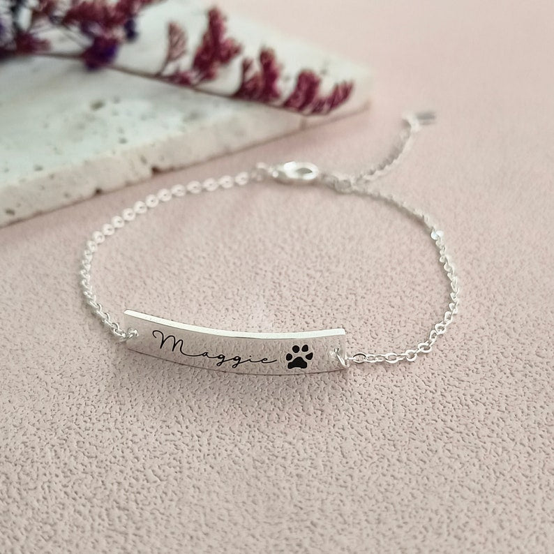 Custom Paw Bar Bracelet