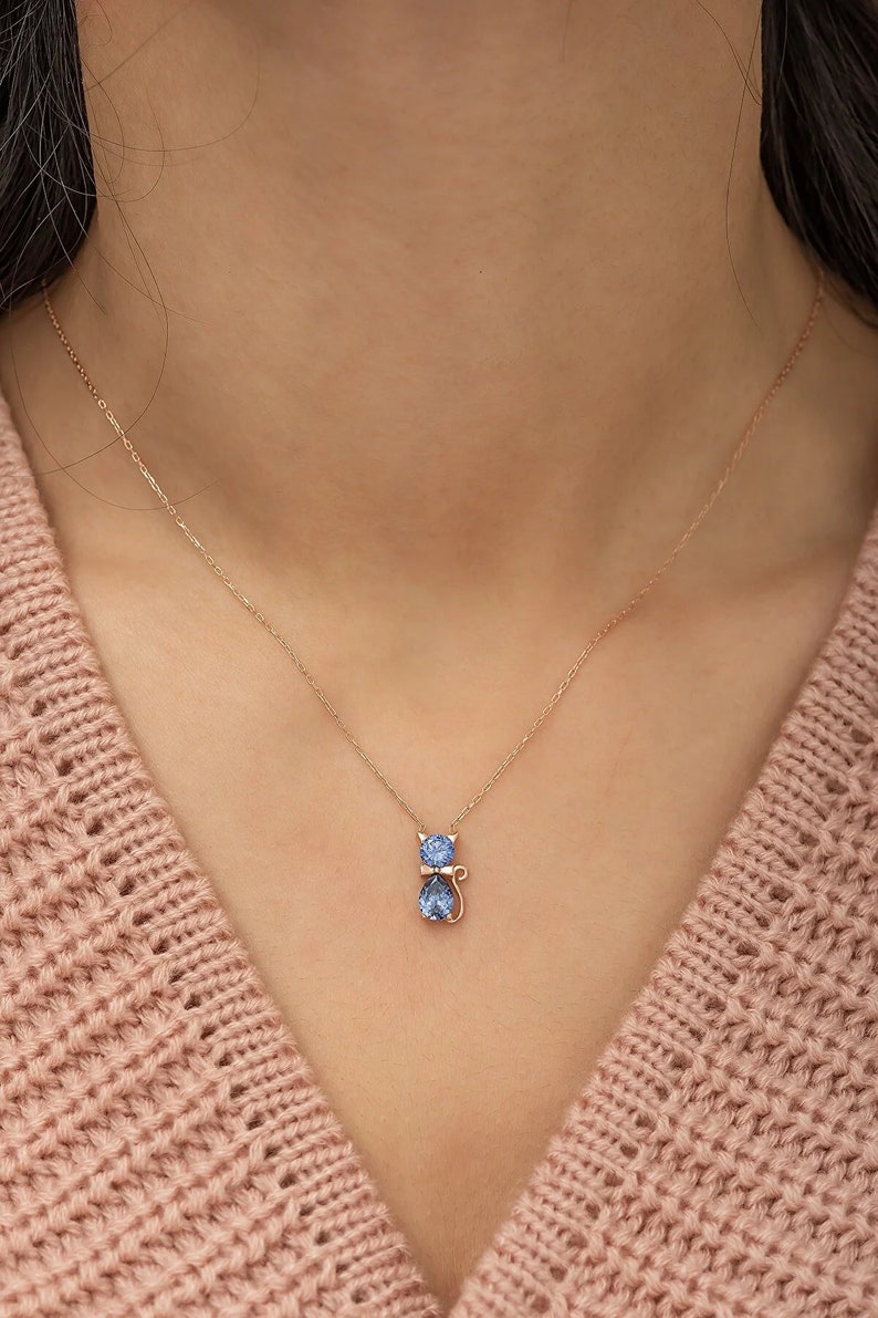 Sapphire Cat Necklace