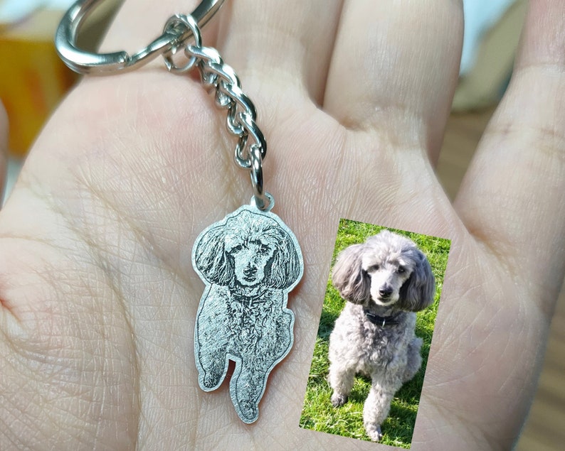 Personalized Engraved Pet Portrait Key Chain