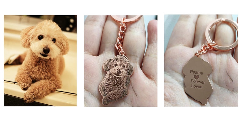 Personalized Engraved Pet Portrait Key Chain