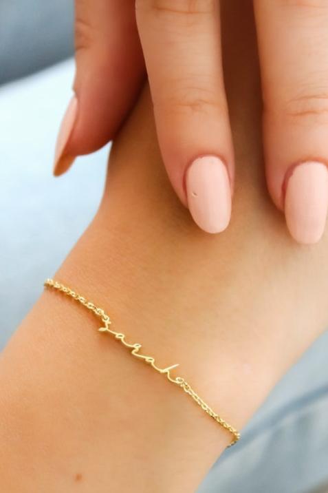 14K Gold Personalized Name Bracelet