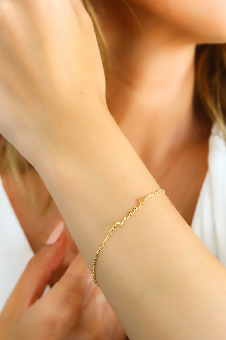 14K Gold Personalized Name Bracelet