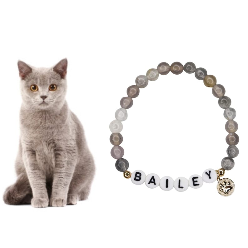 Pet memorial name bracelet