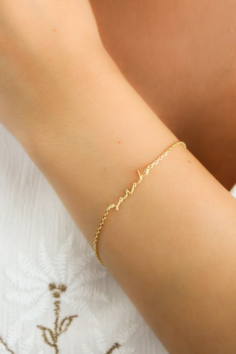 14K Gold Personalized Name Bracelet