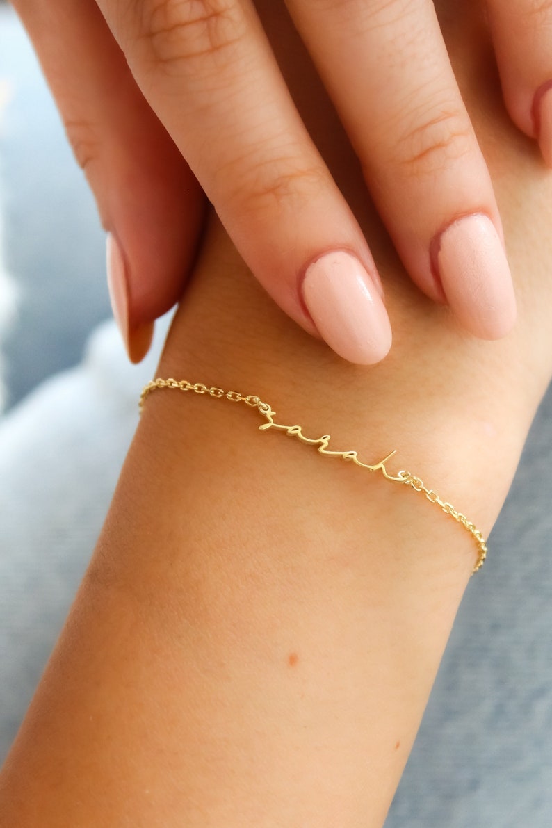 14K Gold Personalized Name Bracelet