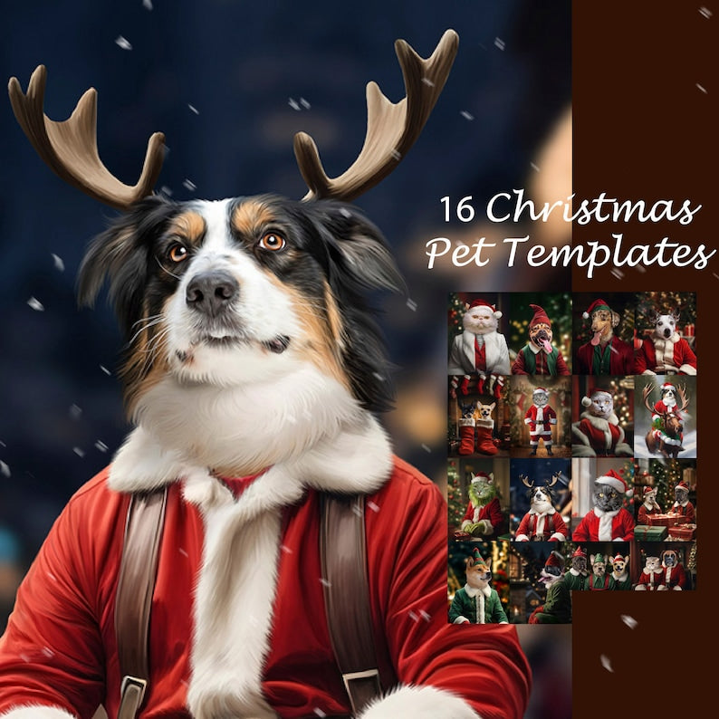 Santa Dog Portrait - 9 original designs