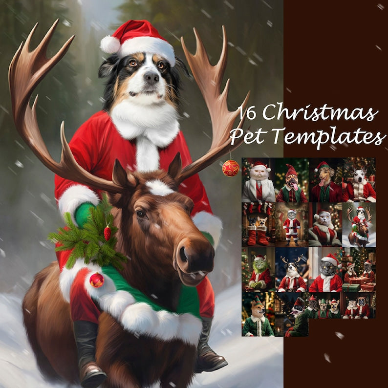 Santa Dog Portrait - 9 original designs