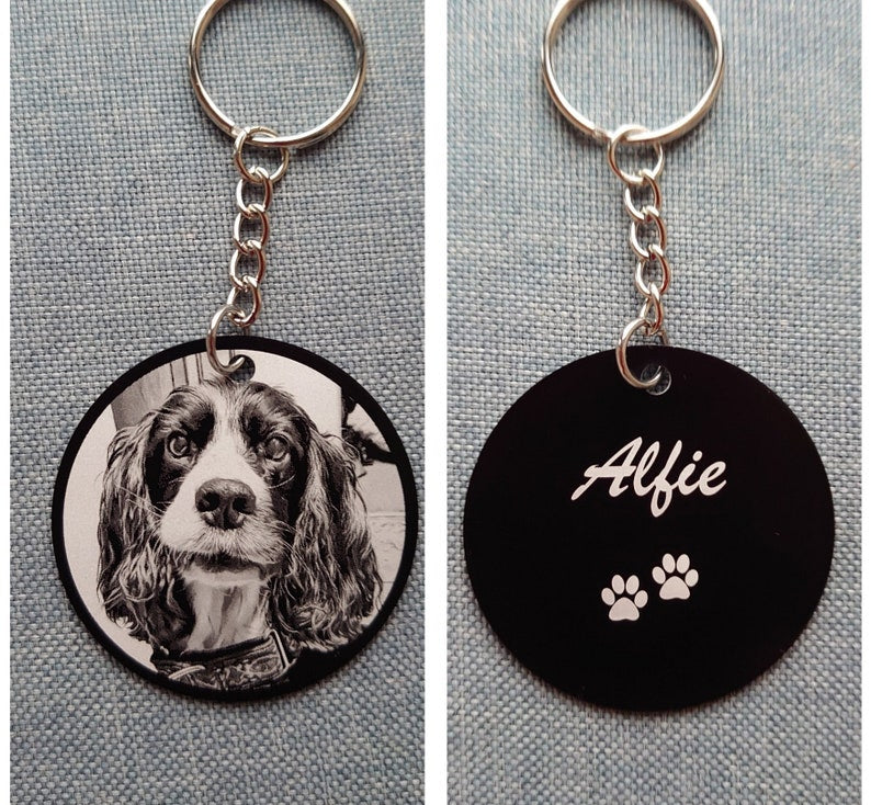 Quality Laser engraved metal personalised pet keyring