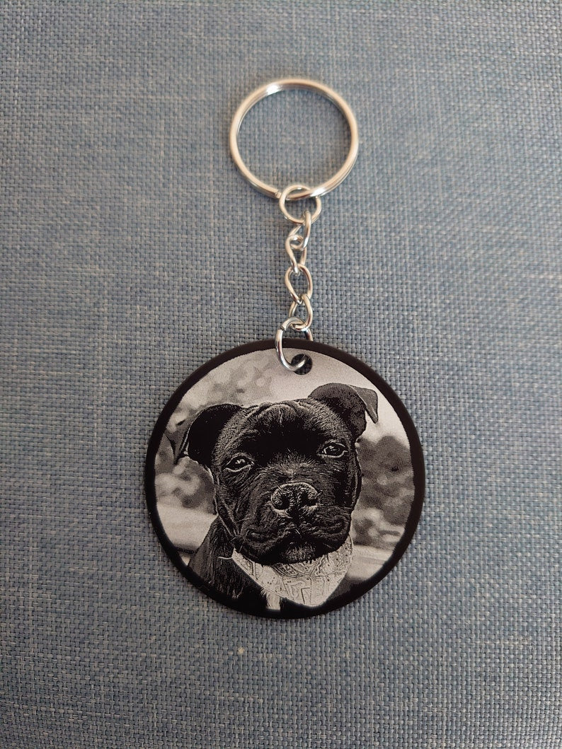 Quality Laser engraved metal personalised pet keyring