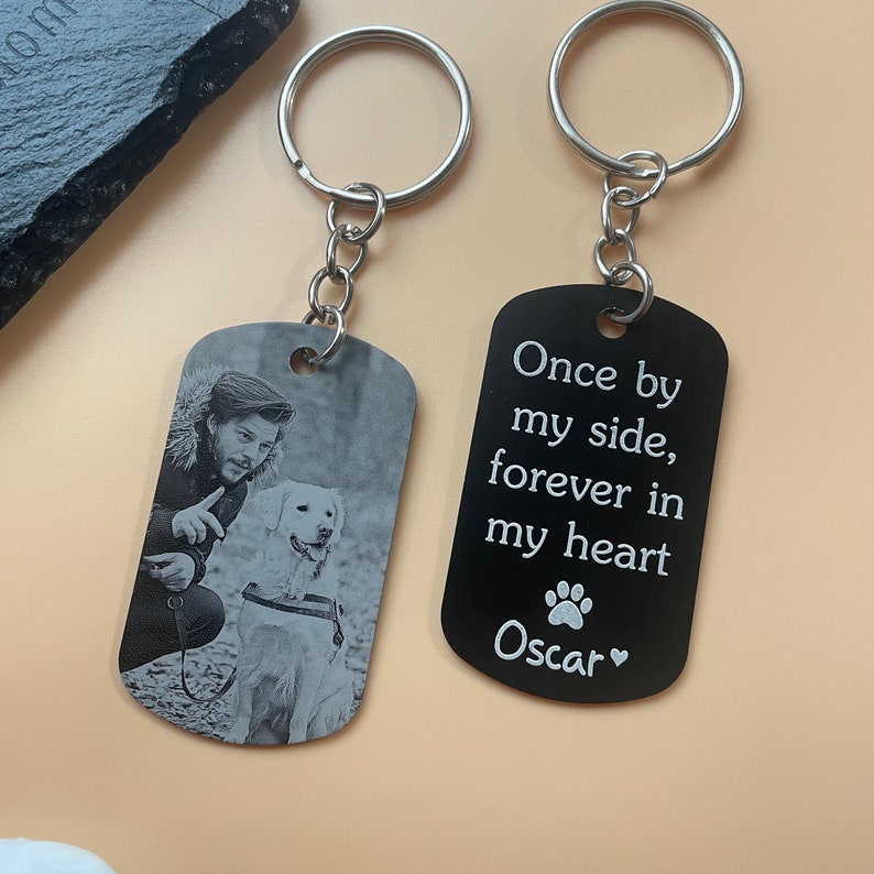 Personalised Pet Memorial Photo Engraving Keyring