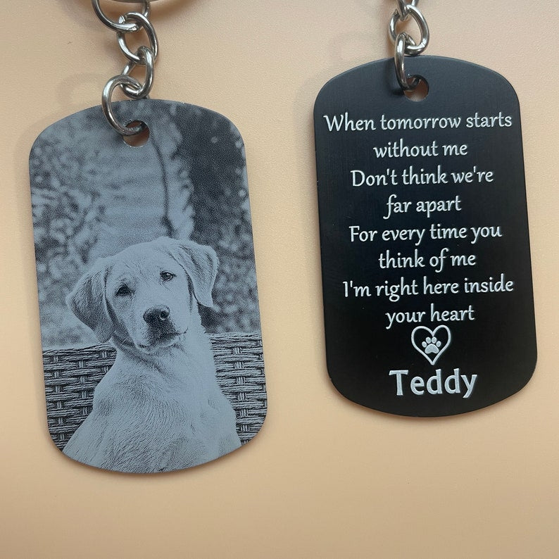 Personalised Pet Memorial Photo Engraving Keyring