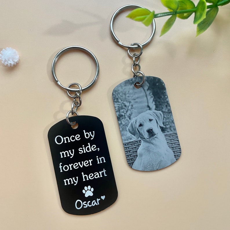 Personalised Pet Memorial Photo Engraving Keyring