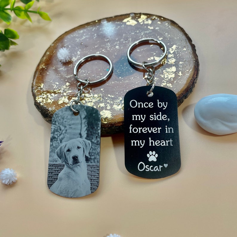 Personalised Pet Memorial Photo Engraving Keyring