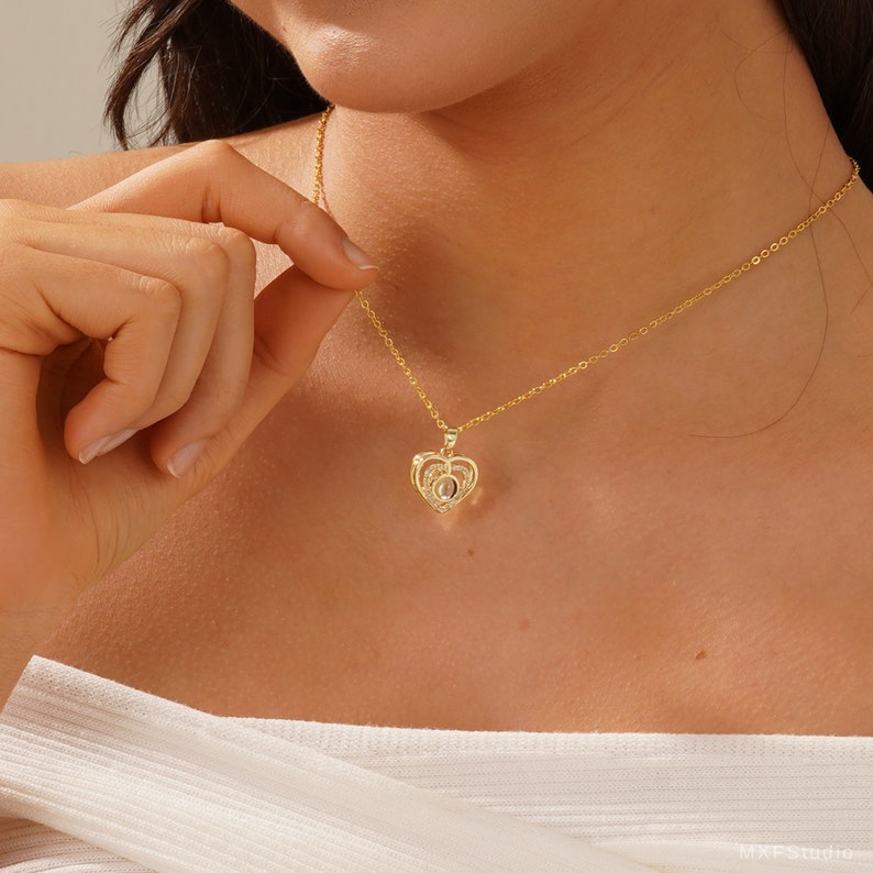 Heart Projection Photo Necklace