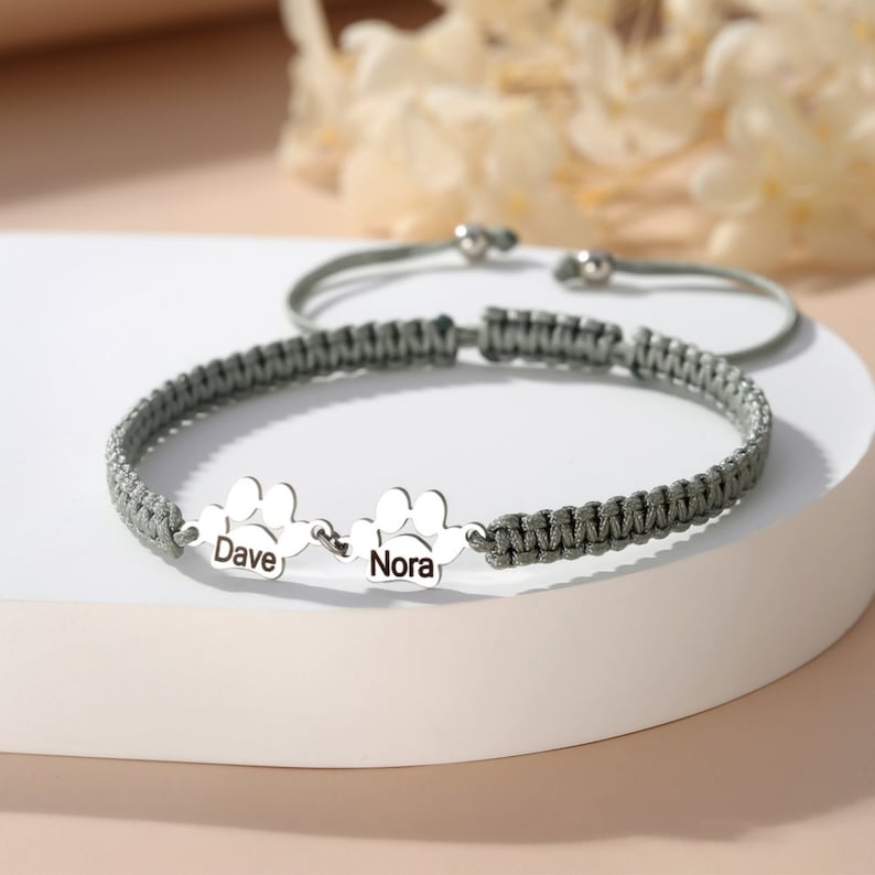 Personalized Paw Engraved  Bracelet