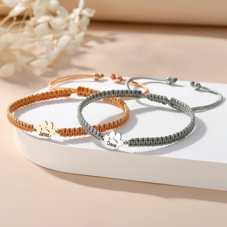 Personalized Paw Engraved  Bracelet