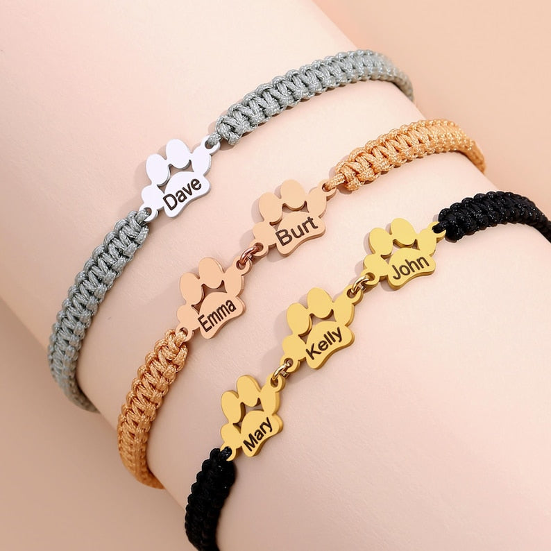 Personalized Paw Engraved  Bracelet