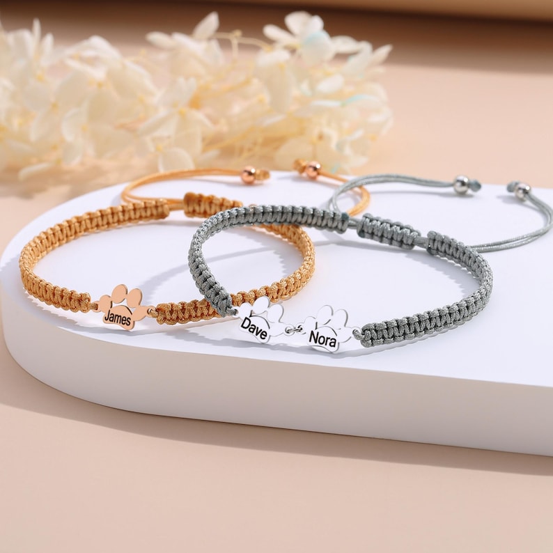 Personalized Paw Engraved  Bracelet