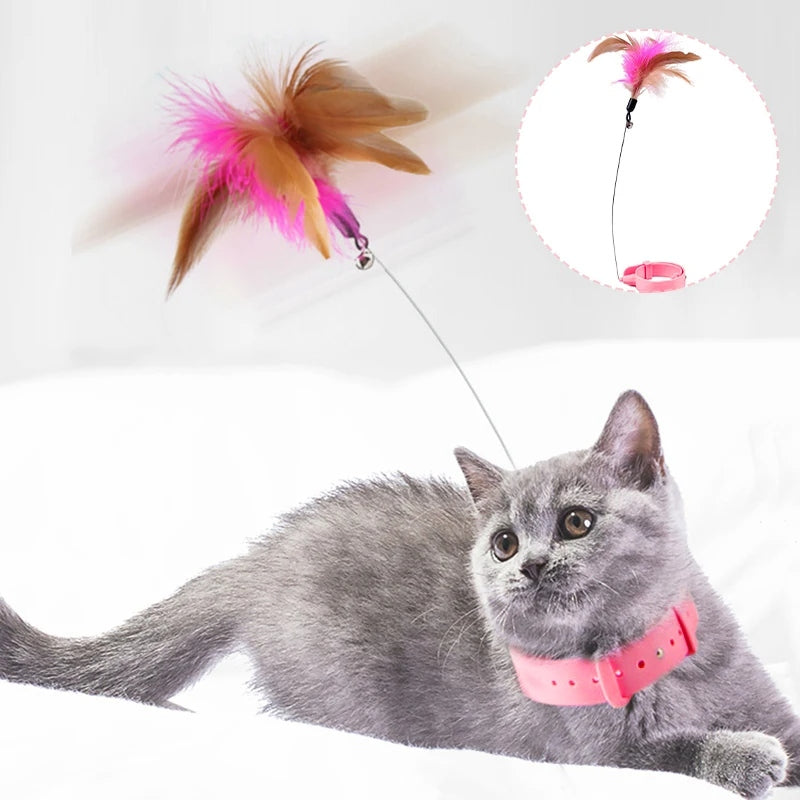 Cat Toys Feather Collar Self-healing Fun