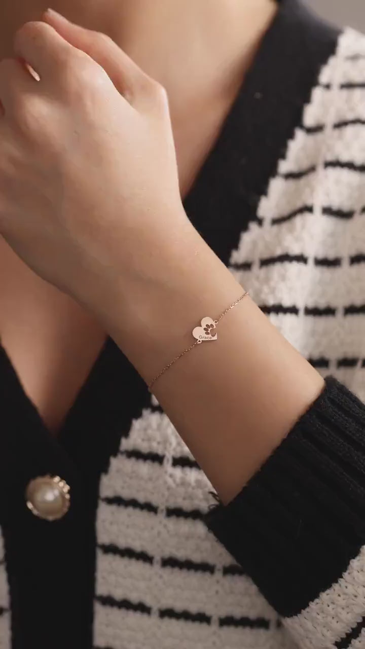 Heart Shaped Paw Bracelet