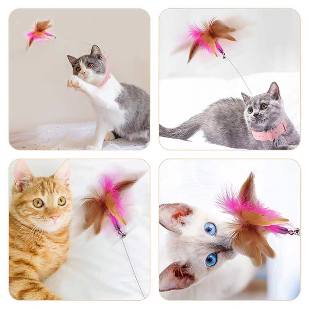 Cat Toys Feather Collar Self-healing Fun